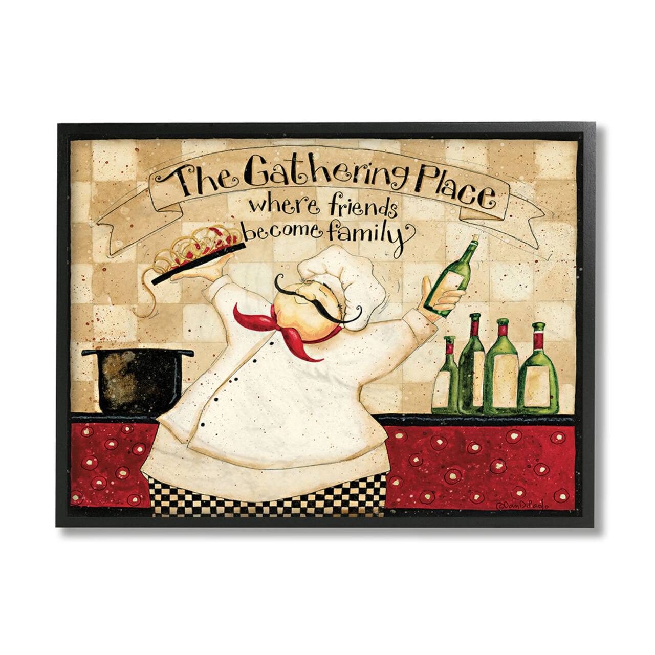 Stupell Industries Gathering Place Phrase Vintage Black Framed Wall Art